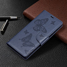 Coque Portefeuille Papillon Livre Cuir Etui Clapet B13F pour Samsung Galaxy S23 Ultra 5G Bleu