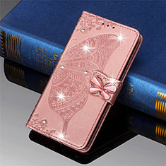 Coque Portefeuille Papillon Livre Cuir Etui Clapet L01 pour Xiaomi Mi 11 5G Rose