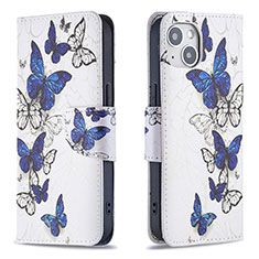 Coque Portefeuille Papillon Livre Cuir Etui Clapet L07 pour Apple iPhone 13 Mini Rose