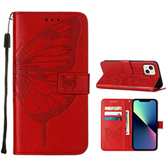 Coque Portefeuille Papillon Livre Cuir Etui Clapet L10 pour Apple iPhone 13 Mini Rouge