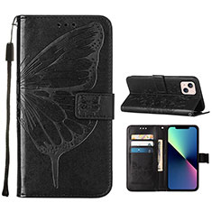 Coque Portefeuille Papillon Livre Cuir Etui Clapet L10 pour Apple iPhone 13 Noir