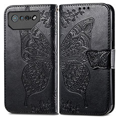 Coque Portefeuille Papillon Livre Cuir Etui Clapet pour Asus ROG Phone 7 Pro Noir