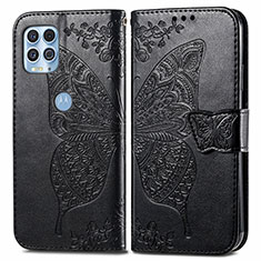 Coque Portefeuille Papillon Livre Cuir Etui Clapet pour Motorola Moto Edge S 5G Noir