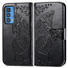 Coque Portefeuille Papillon Livre Cuir Etui Clapet pour Motorola Moto Edge S Pro 5G Noir