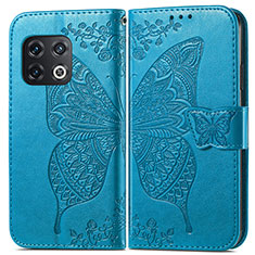 Coque Portefeuille Papillon Livre Cuir Etui Clapet pour OnePlus 10 Pro 5G Bleu