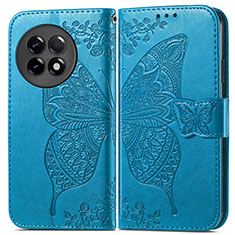 Coque Portefeuille Papillon Livre Cuir Etui Clapet pour OnePlus Ace 2 5G Bleu