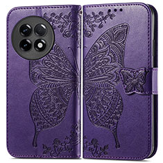 Coque Portefeuille Papillon Livre Cuir Etui Clapet pour OnePlus Ace 2 5G Violet