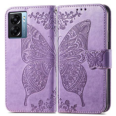 Coque Portefeuille Papillon Livre Cuir Etui Clapet pour OnePlus Nord N300 5G Violet Clair