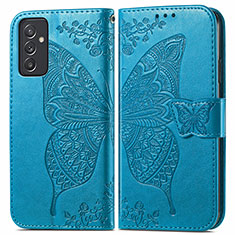 Coque Portefeuille Papillon Livre Cuir Etui Clapet pour Samsung Galaxy A05s Bleu