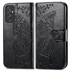 Coque Portefeuille Papillon Livre Cuir Etui Clapet pour Samsung Galaxy A05s Noir