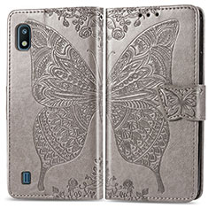 Coque Portefeuille Papillon Livre Cuir Etui Clapet pour Samsung Galaxy A10 Gris