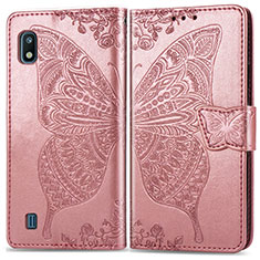 Coque Portefeuille Papillon Livre Cuir Etui Clapet pour Samsung Galaxy A10 Rose