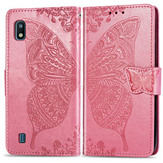 Coque Portefeuille Papillon Livre Cuir Etui Clapet pour Samsung Galaxy A10 Rose Rouge