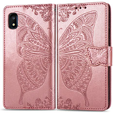 Coque Portefeuille Papillon Livre Cuir Etui Clapet pour Samsung Galaxy A10e Rose