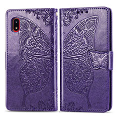 Coque Portefeuille Papillon Livre Cuir Etui Clapet pour Samsung Galaxy A20 SC-02M SCV46 Violet