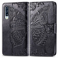 Coque Portefeuille Papillon Livre Cuir Etui Clapet pour Samsung Galaxy A30S Noir