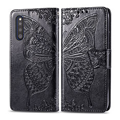 Coque Portefeuille Papillon Livre Cuir Etui Clapet pour Samsung Galaxy A41 SC-41A Noir