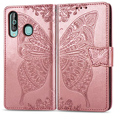 Coque Portefeuille Papillon Livre Cuir Etui Clapet pour Samsung Galaxy A60 Rose
