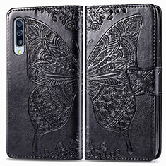 Coque Portefeuille Papillon Livre Cuir Etui Clapet pour Samsung Galaxy A90 5G Noir