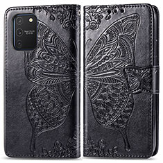 Coque Portefeuille Papillon Livre Cuir Etui Clapet pour Samsung Galaxy A91 Noir