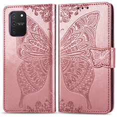 Coque Portefeuille Papillon Livre Cuir Etui Clapet pour Samsung Galaxy A91 Rose