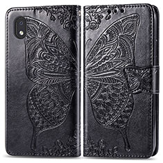 Coque Portefeuille Papillon Livre Cuir Etui Clapet pour Samsung Galaxy M01 Core Noir