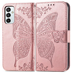 Coque Portefeuille Papillon Livre Cuir Etui Clapet pour Samsung Galaxy M23 5G Rose