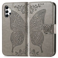 Coque Portefeuille Papillon Livre Cuir Etui Clapet pour Samsung Galaxy M32 5G Gris