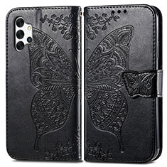 Coque Portefeuille Papillon Livre Cuir Etui Clapet pour Samsung Galaxy M32 5G Noir