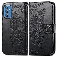 Coque Portefeuille Papillon Livre Cuir Etui Clapet pour Samsung Galaxy M52 5G Noir