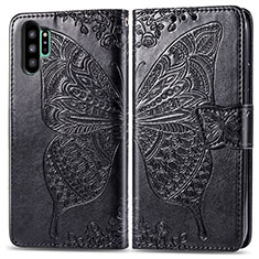 Coque Portefeuille Papillon Livre Cuir Etui Clapet pour Samsung Galaxy Note 10 Plus 5G Noir