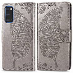 Coque Portefeuille Papillon Livre Cuir Etui Clapet pour Samsung Galaxy S20 5G Gris