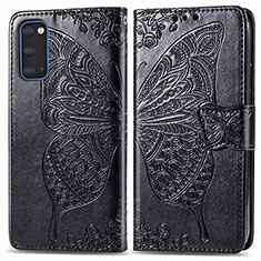 Coque Portefeuille Papillon Livre Cuir Etui Clapet pour Samsung Galaxy S20 5G Noir