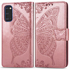 Coque Portefeuille Papillon Livre Cuir Etui Clapet pour Samsung Galaxy S20 5G Rose
