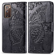 Coque Portefeuille Papillon Livre Cuir Etui Clapet pour Samsung Galaxy S20 FE 5G Noir