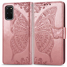 Coque Portefeuille Papillon Livre Cuir Etui Clapet pour Samsung Galaxy S20 Plus 5G Rose