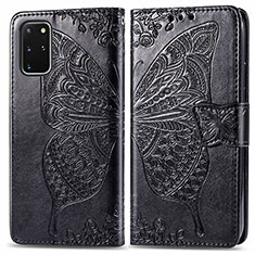 Coque Portefeuille Papillon Livre Cuir Etui Clapet pour Samsung Galaxy S20 Plus Noir