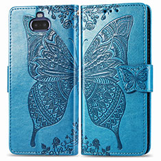 Coque Portefeuille Papillon Livre Cuir Etui Clapet pour Sony Xperia 8 Lite Bleu