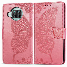 Coque Portefeuille Papillon Livre Cuir Etui Clapet pour Xiaomi Mi 10T Lite 5G Rose Rouge