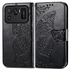 Coque Portefeuille Papillon Livre Cuir Etui Clapet pour Xiaomi Mi 11 Ultra 5G Noir