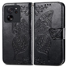 Coque Portefeuille Papillon Livre Cuir Etui Clapet pour Xiaomi Mi 13T 5G Noir