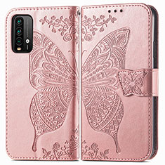Coque Portefeuille Papillon Livre Cuir Etui Clapet pour Xiaomi Redmi 9T 4G Rose