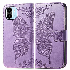 Coque Portefeuille Papillon Livre Cuir Etui Clapet pour Xiaomi Redmi A2 Violet Clair