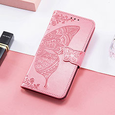 Coque Portefeuille Papillon Livre Cuir Etui Clapet S01D pour Huawei Honor 60 SE 5G Rose Rouge