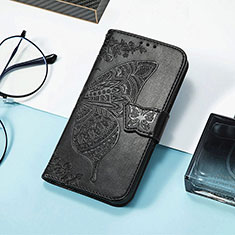 Coque Portefeuille Papillon Livre Cuir Etui Clapet S01D pour Huawei Honor Magic5 Pro 5G Noir