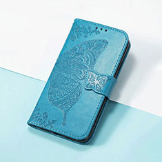 Coque Portefeuille Papillon Livre Cuir Etui Clapet S01D pour Huawei Nova Y90 Bleu