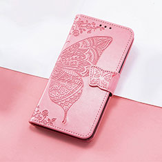 Coque Portefeuille Papillon Livre Cuir Etui Clapet S01D pour Huawei Nova Y90 Rose Rouge
