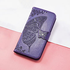Coque Portefeuille Papillon Livre Cuir Etui Clapet S01D pour Huawei Nova Y90 Violet