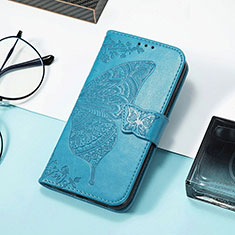 Coque Portefeuille Papillon Livre Cuir Etui Clapet S01D pour Samsung Galaxy M13 5G Bleu