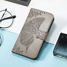 Coque Portefeuille Papillon Livre Cuir Etui Clapet S01D pour Samsung Galaxy M13 5G Gris